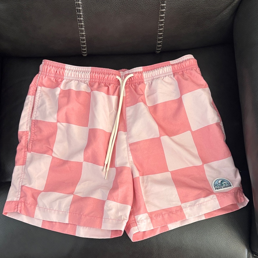 Pacific Sunwear Pink and White Checkered Shorts